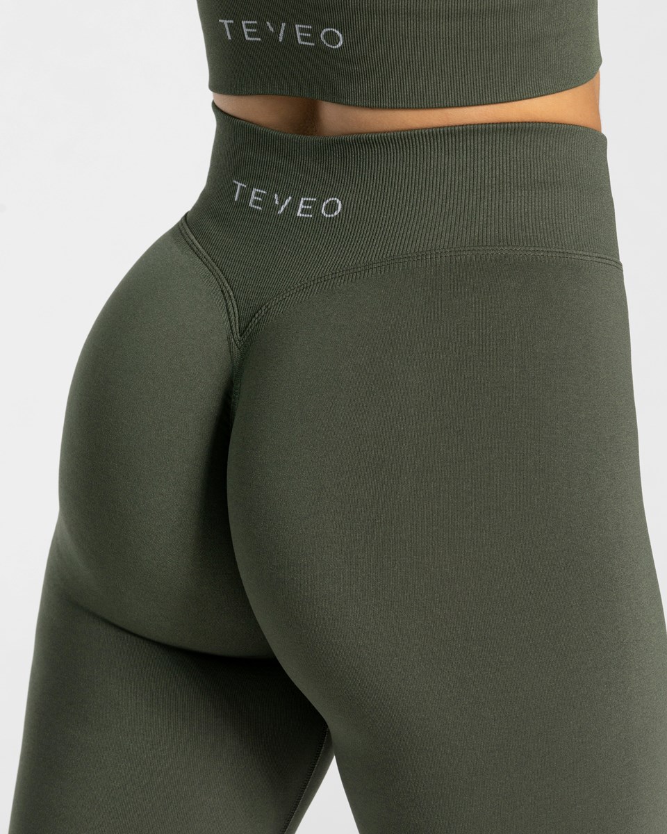 TEVEO Statement Scrunch Leggings Hnedožltý | 124953-UMT