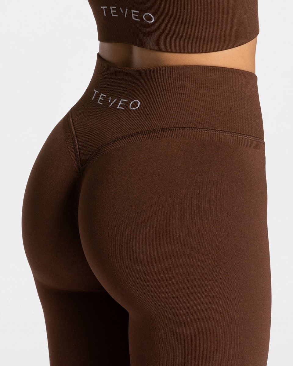 TEVEO Statement Scrunch Leggings Kaffee | 918657-MNX