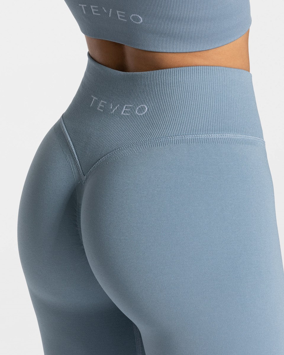 TEVEO Statement Scrunch Leggings Modre | 627198-GQI