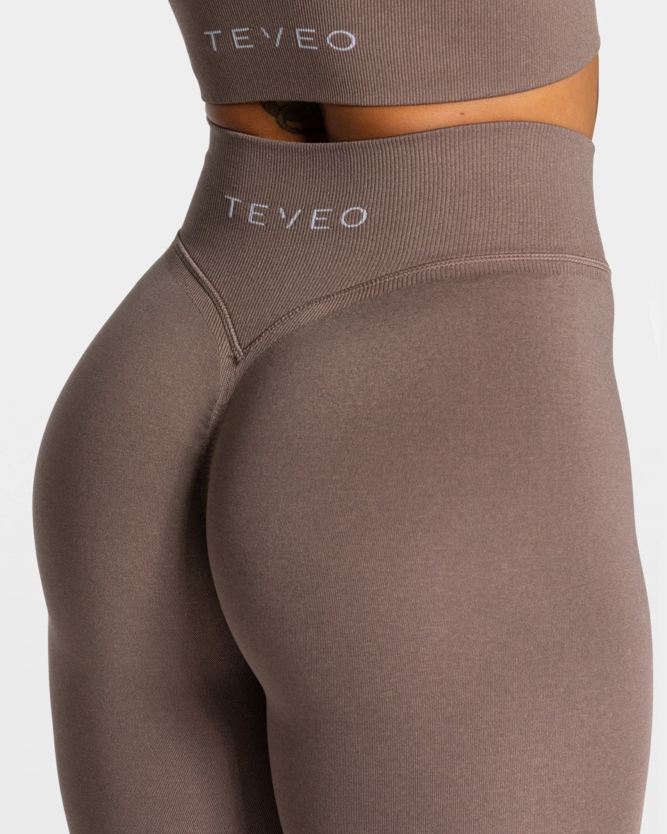 TEVEO Statement Scrunch Leggings Mokka | 582346-ILQ