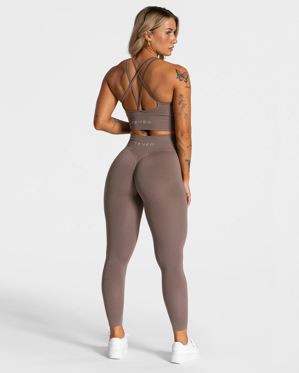 TEVEO Statement Scrunch Leggings Mokka | 582346-ILQ