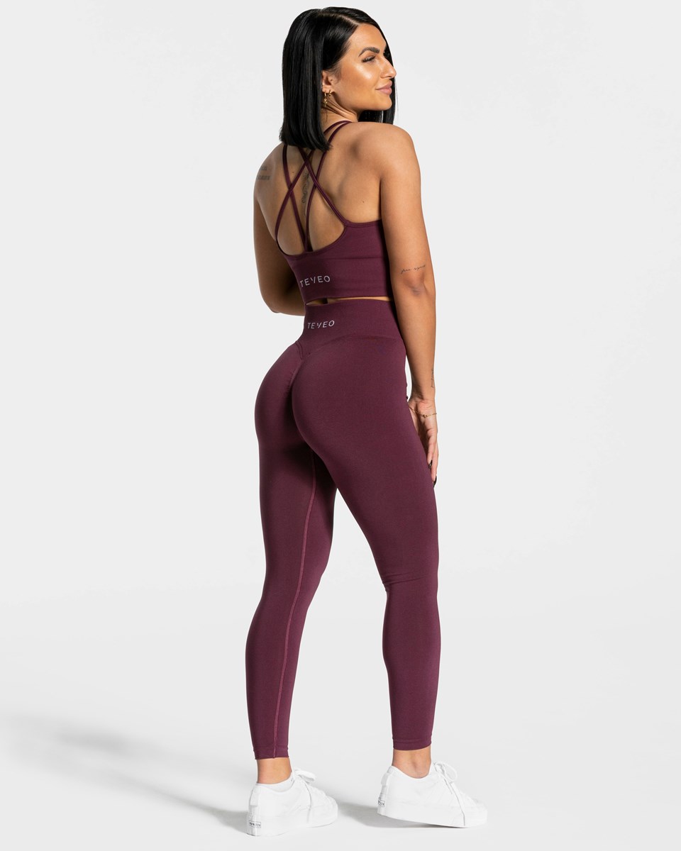 TEVEO Statement Scrunch Leggings Pflaume | 352468-ELS