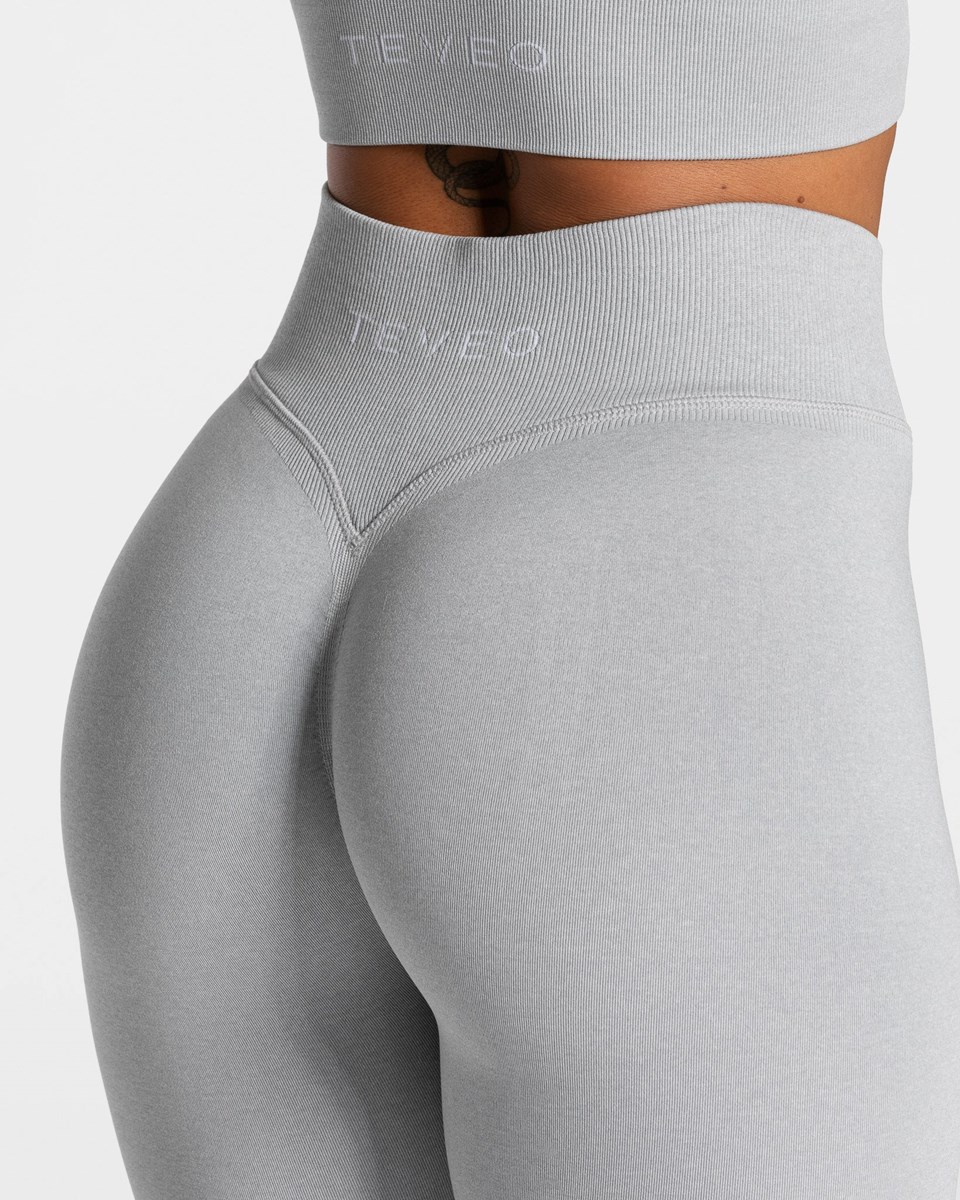 TEVEO Statement Scrunch Leggings Svetlo Siva | 917840-YNX