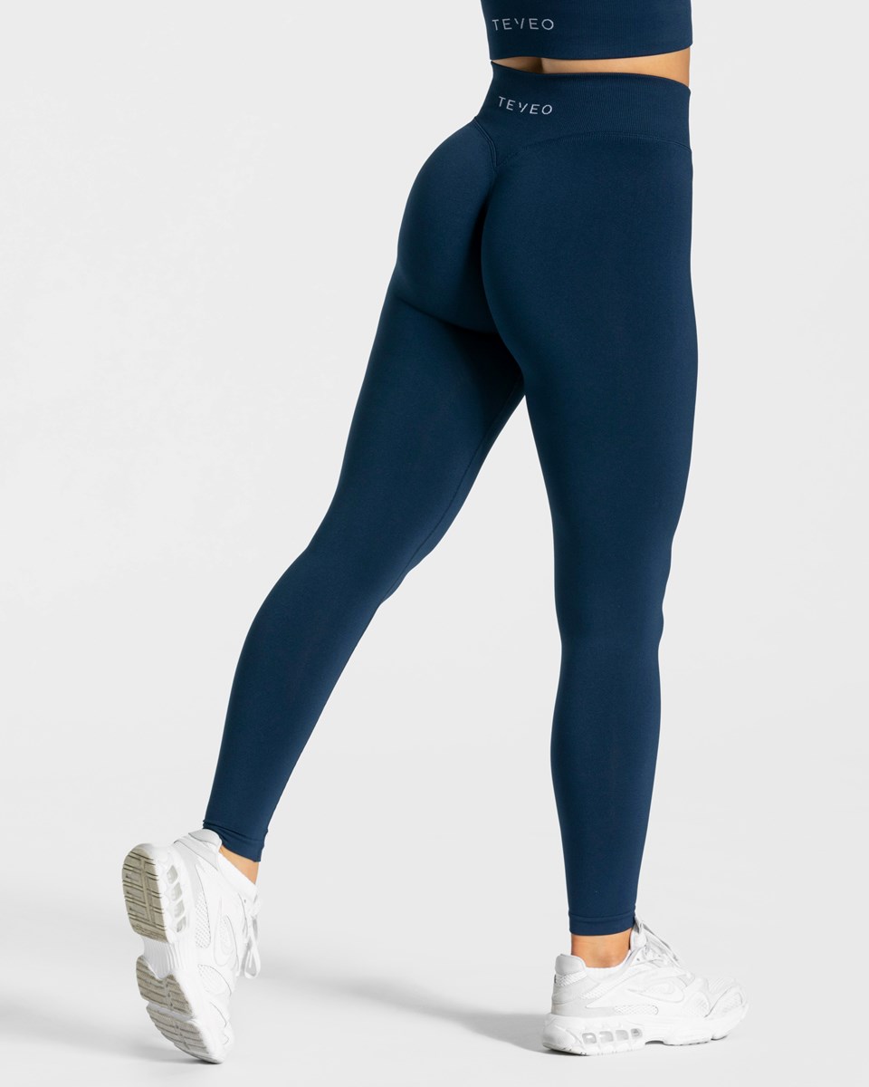 TEVEO Statement Scrunch Leggings Tmavo Modre | 715926-DNS
