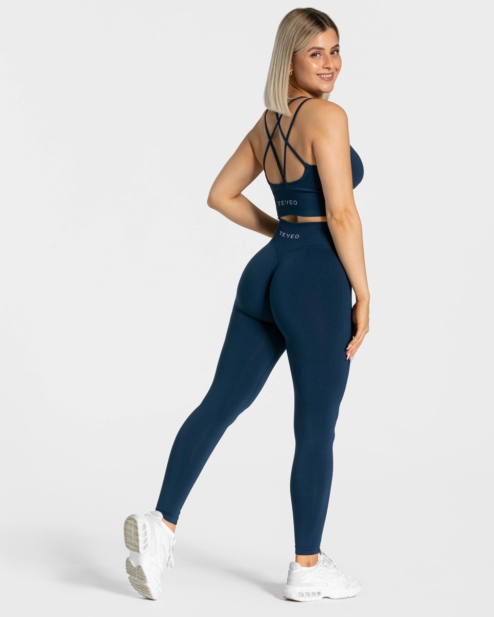 TEVEO Statement Scrunch Leggings Tmavo Modre | 715926-DNS