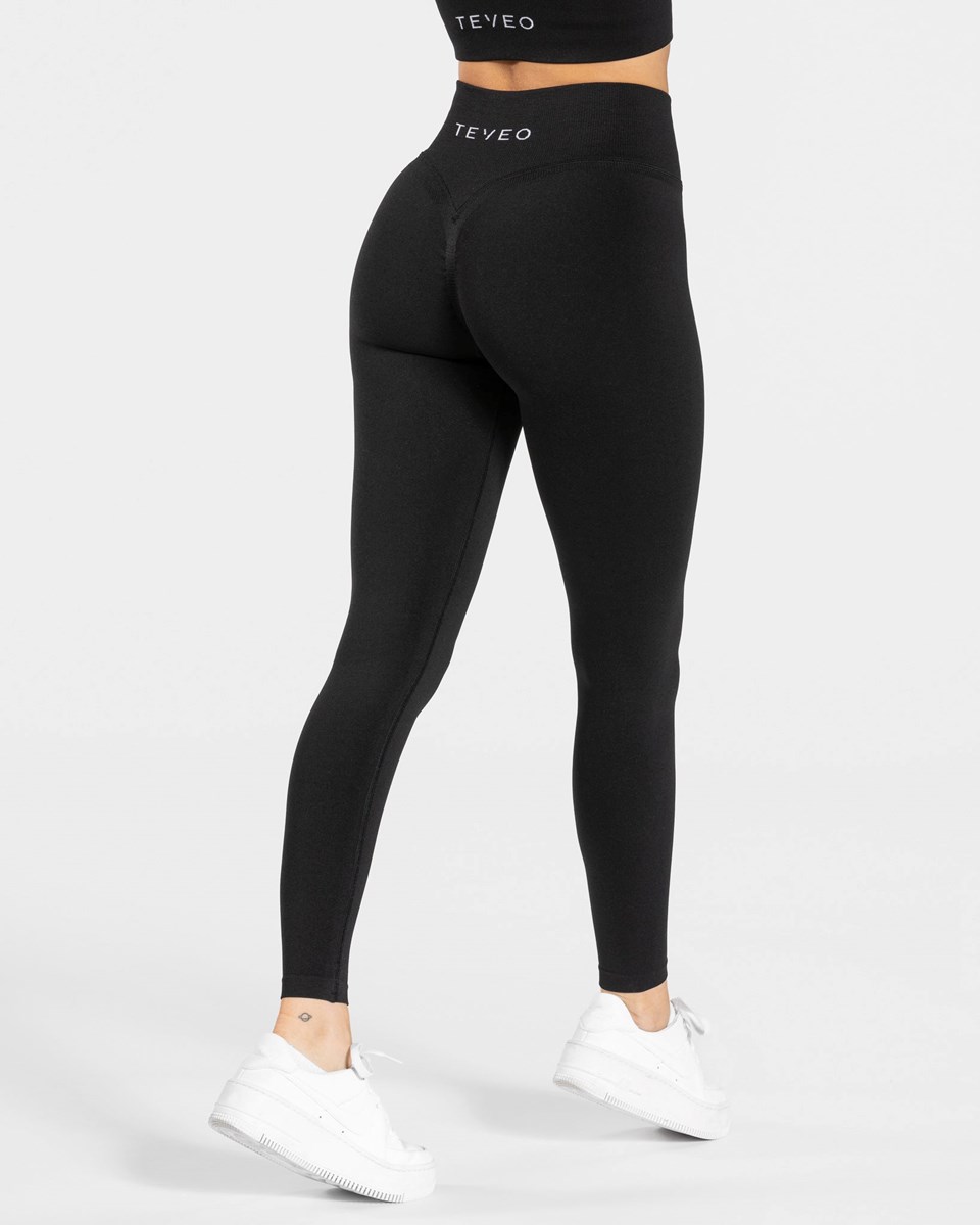 TEVEO Statement Scrunch Leggings Čierne | 360478-VCL
