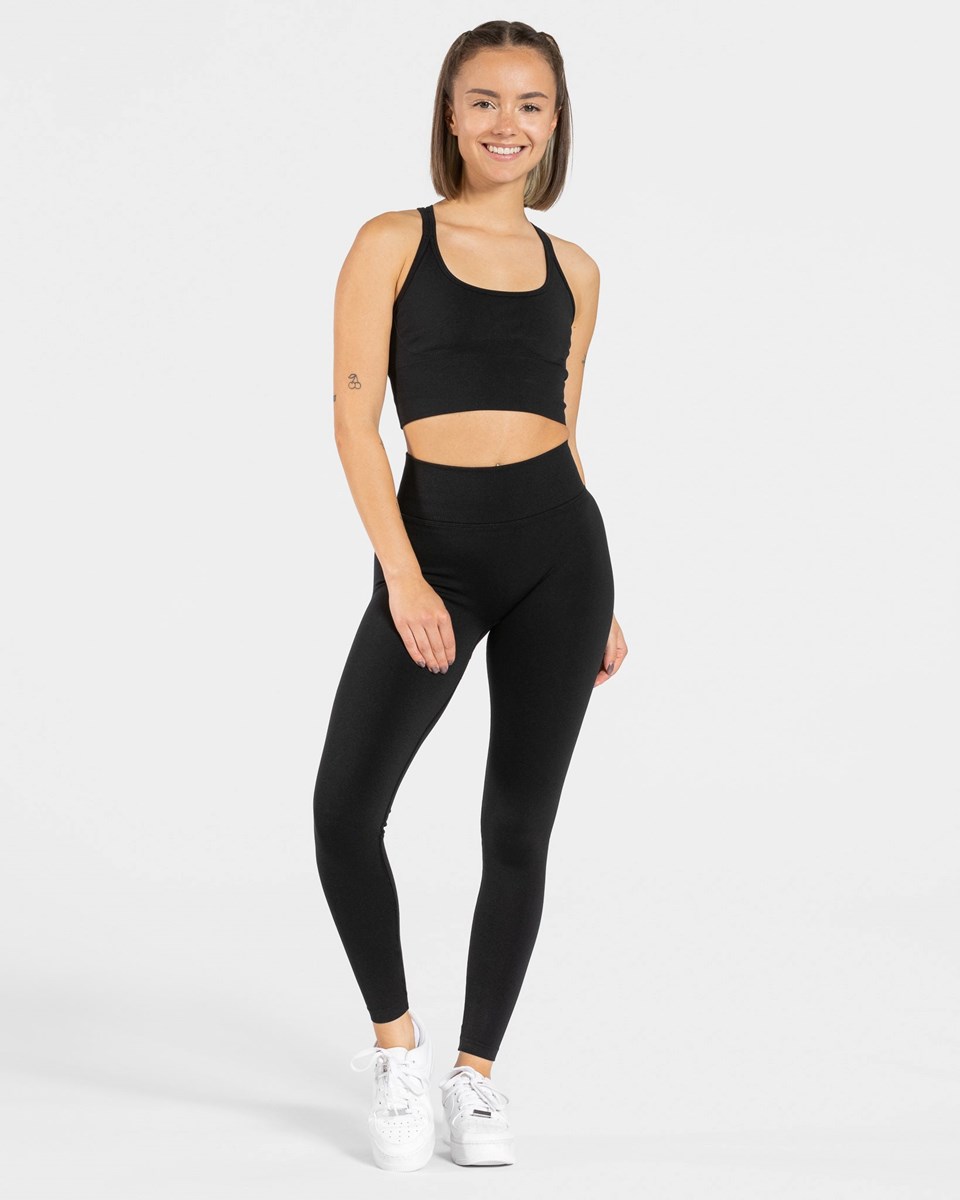 TEVEO Statement Scrunch Leggings Čierne | 360478-VCL