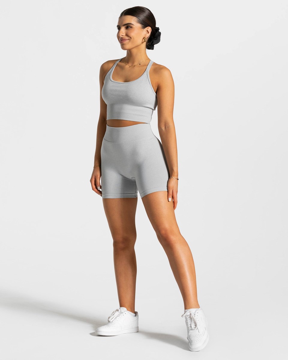 TEVEO Statement Scrunch Shorts Svetlo Siva | 496857-ZJV