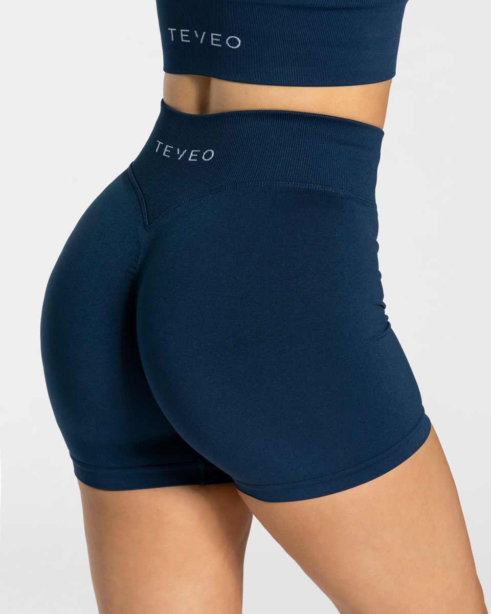 TEVEO Statement Scrunch Shorts Tmavo Modre | 380492-CRY