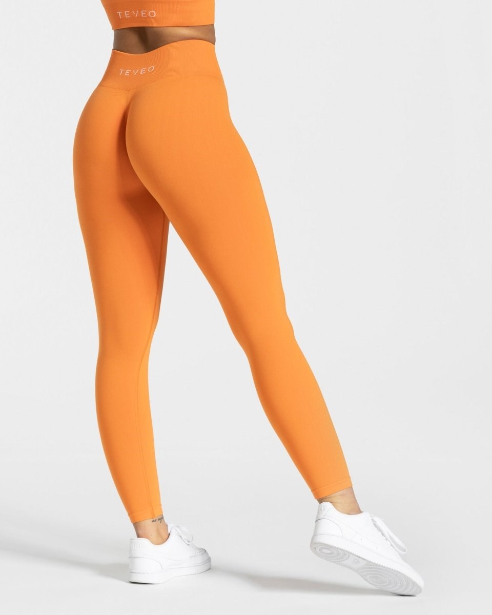 TEVEO Timeless Scrunch Leggings Oranžové | 041785-DMF