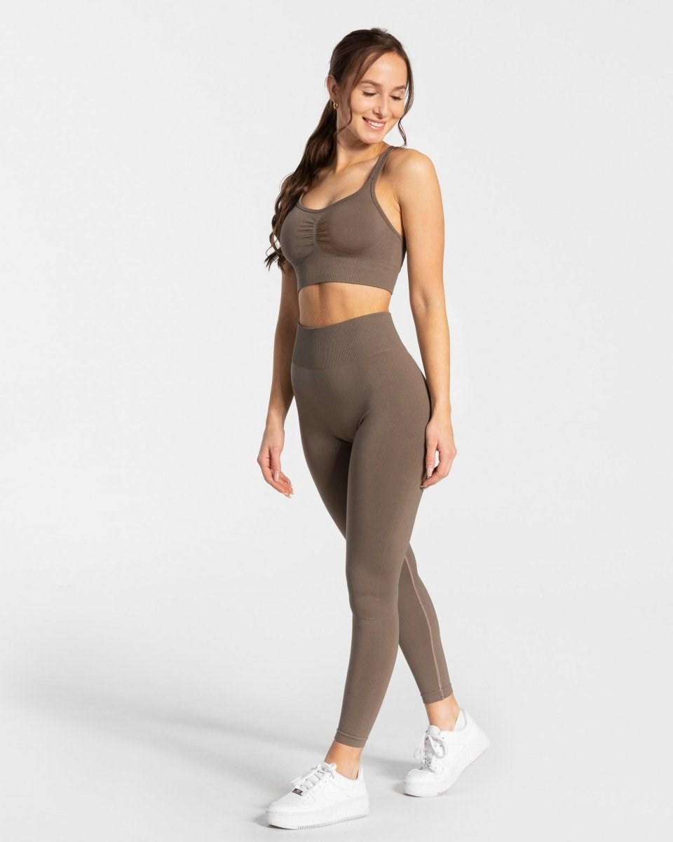 TEVEO Timeless Scrunch Leggings Taupe | 782134-ZLT