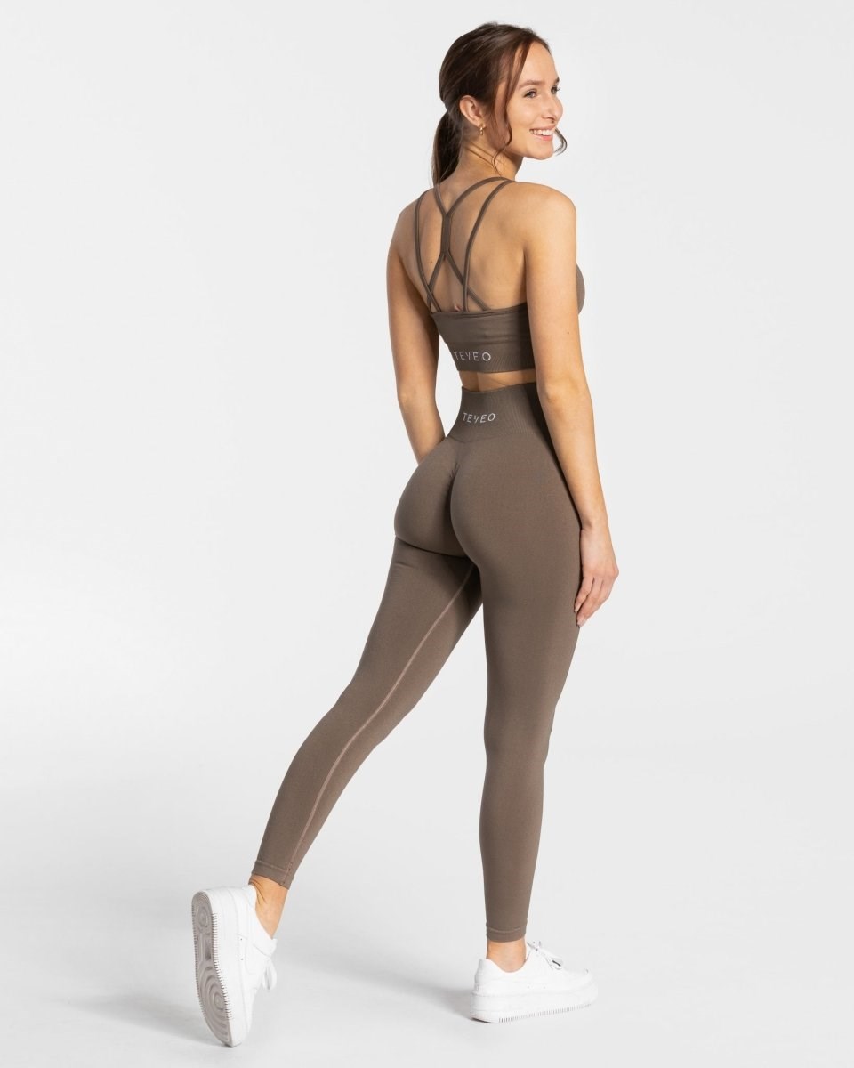 TEVEO Timeless Scrunch Leggings Taupe | 782134-ZLT