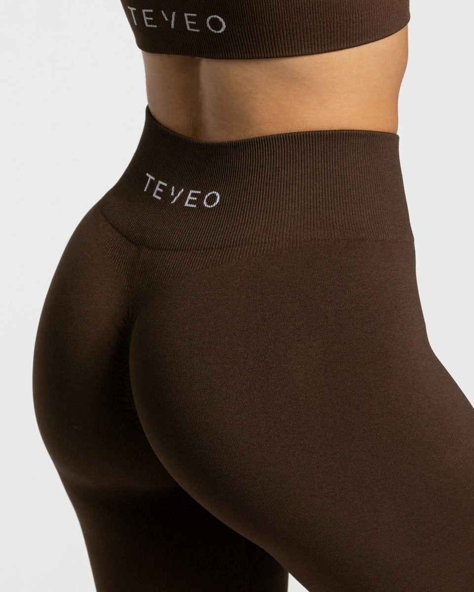 TEVEO Timeless Scrunch Leggings Tmavo Hnede | 562184-LXM