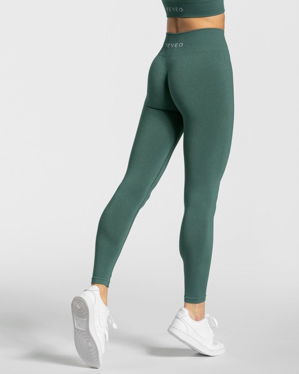 TEVEO Timeless Scrunch Leggings Tmavo Zelene | 160249-CAL