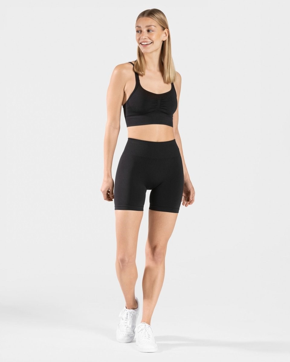 TEVEO Timeless Scrunch Shorts Čierne | 369245-BHA