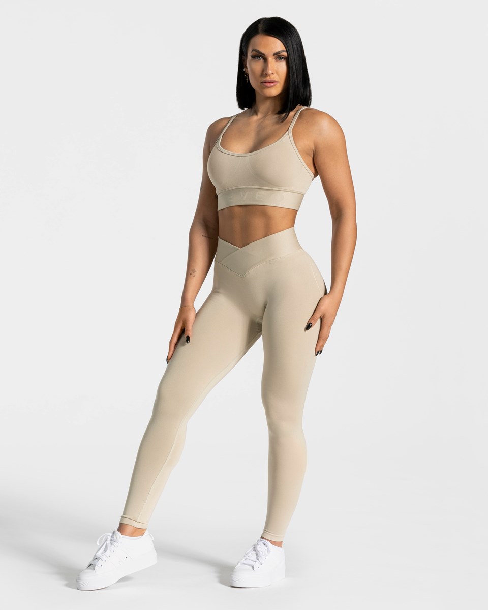 TEVEO V-Shape Leggings Sand | 675910-YOK