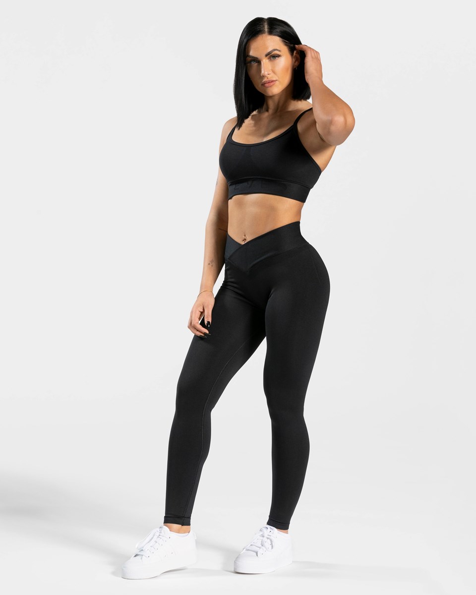 TEVEO V-Shape Leggings Čierne | 950284-CJG