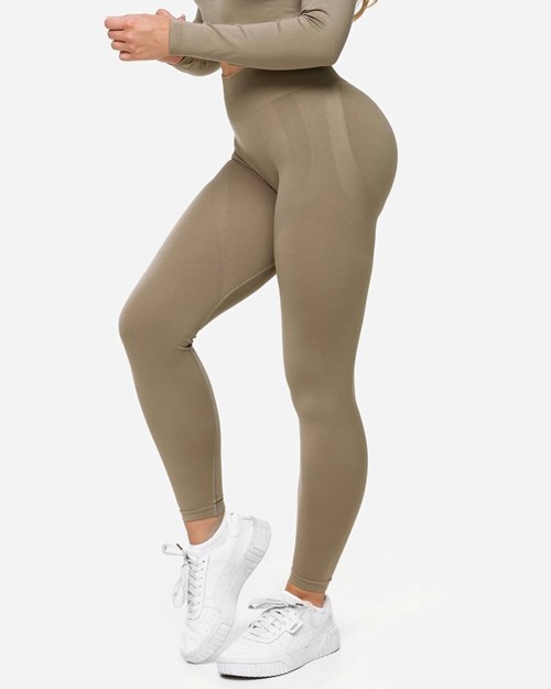 TEVEO Charming Scrunch Leggings Hnedožltý | 163095-WBF