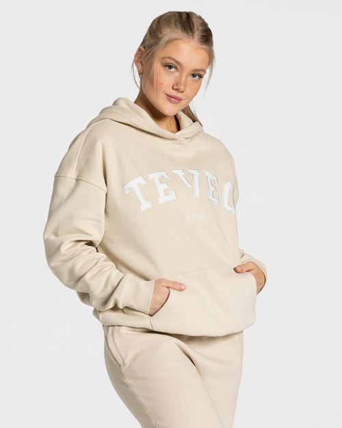 TEVEO College Oversized Hoodie Béžové | 913460-HTP
