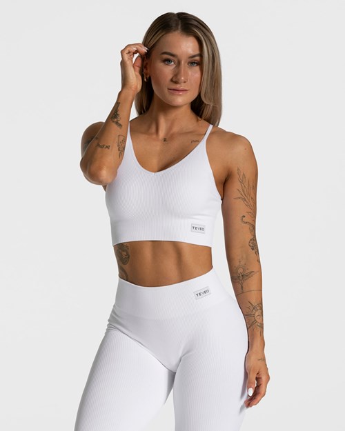 TEVEO Elegantný Cross Top Biele | 281406-LDI