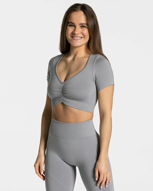 TEVEO Focus Crop Top Gray | 879612-MHV