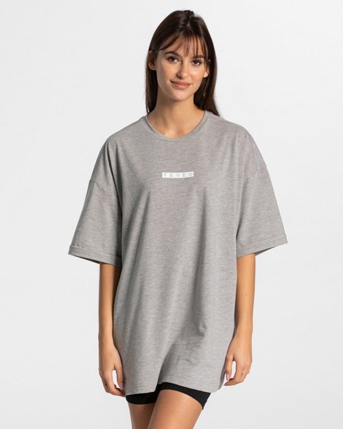 TEVEO Iconic Oversized T-Shirt Gray | 345028-TJL