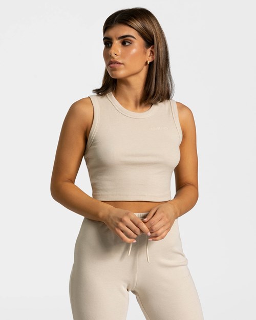 TEVEO Lounge Crop Top Béžové | 706983-OTK