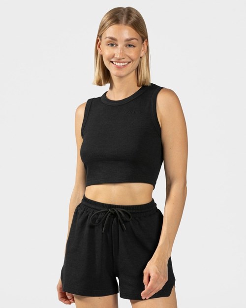 TEVEO Lounge Crop Top Čierne | 640593-GYE