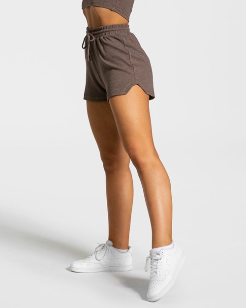 TEVEO Lounge Shorts Tmavo Hnede | 934071-TFW