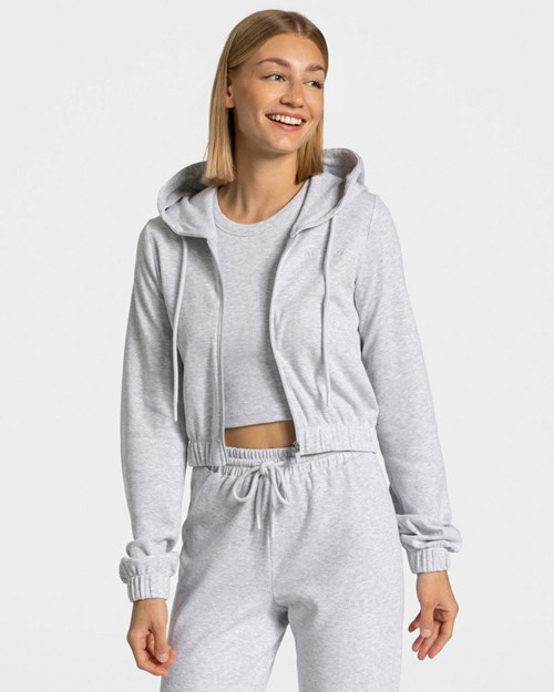 TEVEO Lounge Zip Hoodie Svetlo Siva | 653827-CSB