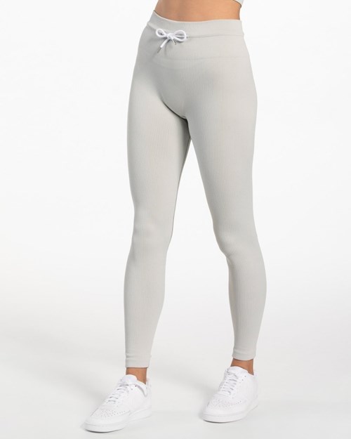 TEVEO Rebrovaný Leggings Svetlo Siva | 687920-HQA