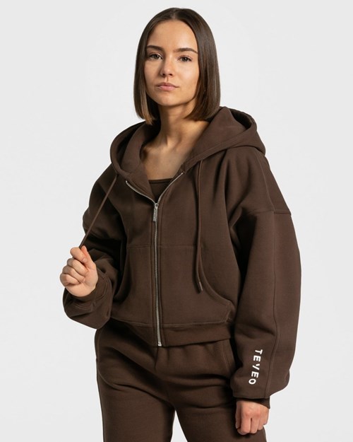 TEVEO Sassy Zip Hoodie Braun | 560321-LGX